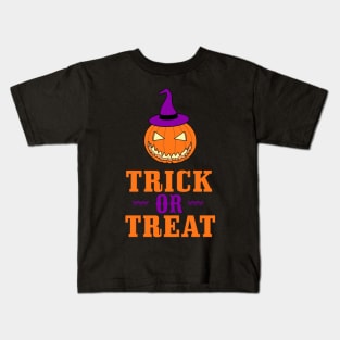 Trick or Treat Pumpkin Witch Hat Kids T-Shirt